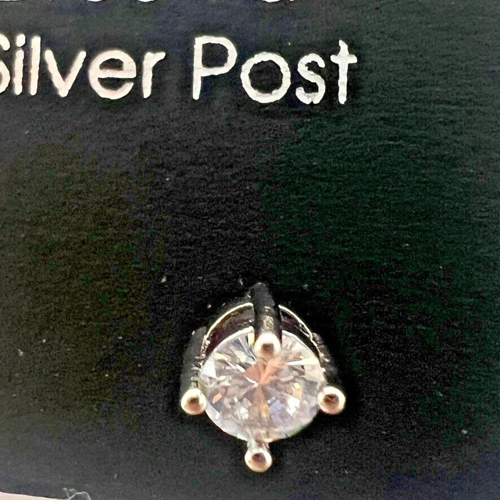 RSVP Cubic Zirconia‎ Sterling Silver Post Round Stud Earrings New CZ NOS 3mm